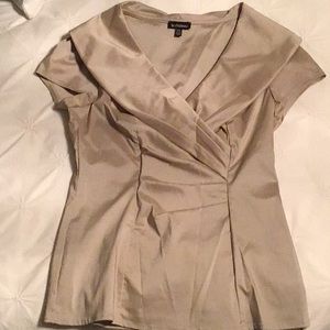 Ladies wrap style blouse with cap sleeves